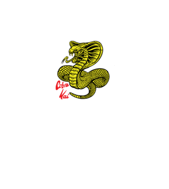 cobra kai logo color model negru pe tricou