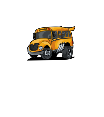 Autobuze model alb pe tricou