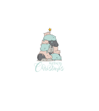 Meowy Christmas model negru pe tricou