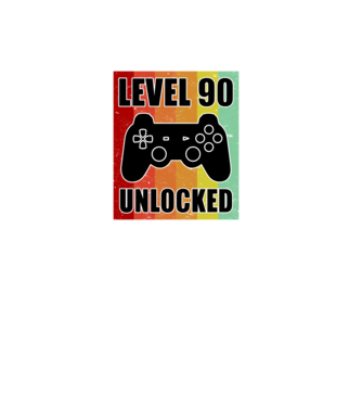 Level 90 unlocked retro gamer model negru pe tricou