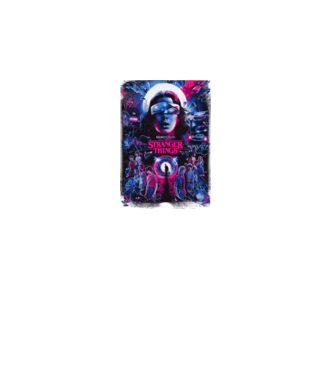 stranger things poster neon model negru pe tricou