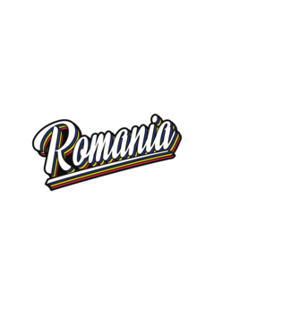 România retro model negru pe tricou