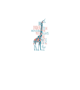 Giraffe model alb pe tricou