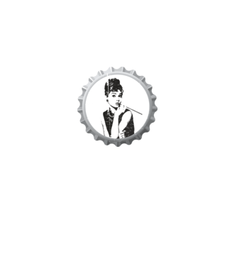 Audrey model alb pe tricou