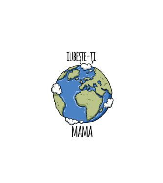 iubește-ți mama model negru pe tricou