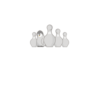 Bowling pinguin model alb pe tricou