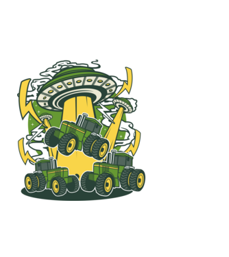 TRACTOR model alb pe tricou