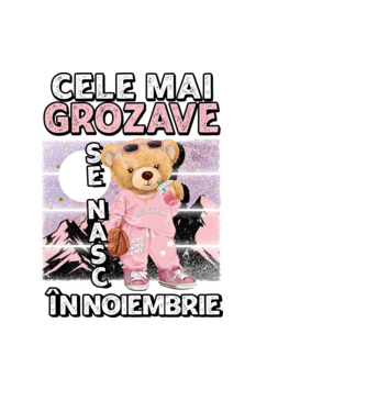 RETRO teddy fetişcană NOIEMBRIE model negru pe tricou