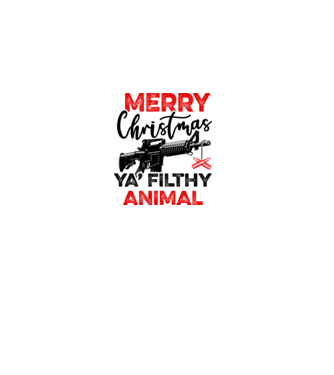 Merry Christmas Ya Filthy Animal model alb pe tricou