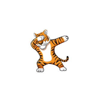 Tigru DAB model negru pe tricou