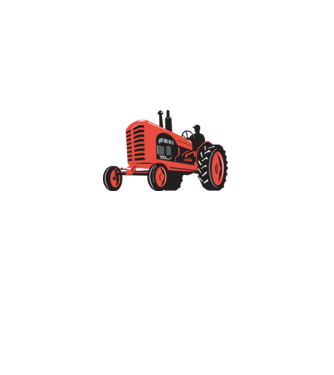TRACTOR model alb pe tricou