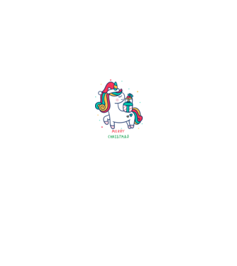 merry christmas unicorn model negru pe tricou