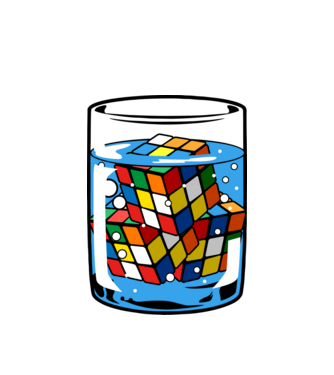 Rubik Ice model alb pe tricou