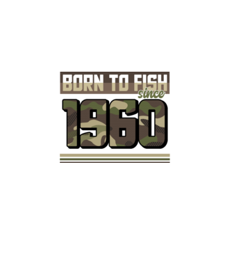 Born to fish since 1960 model negru pe tricou