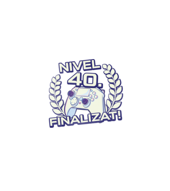 Nivel 40 finalizat! model negru pe tricou