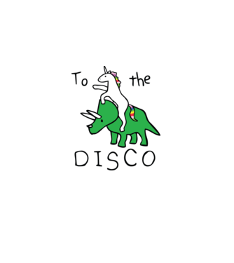 To the disco! model alb pe tricou