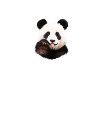 Panda face model albastru jeanși pe tricou