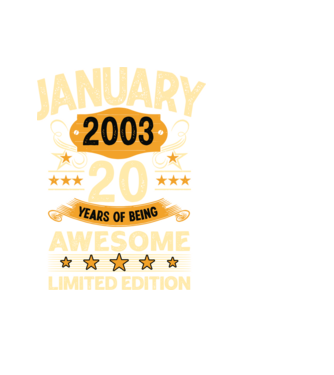January 2003 20 years of being limited edition model negru pe tricou