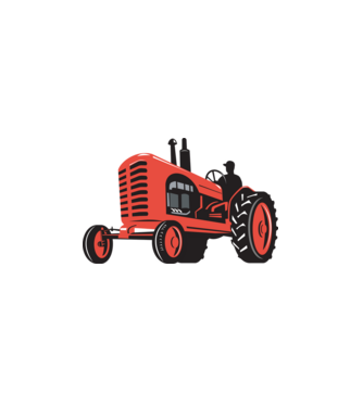 TRACTOR model alb pe tricou