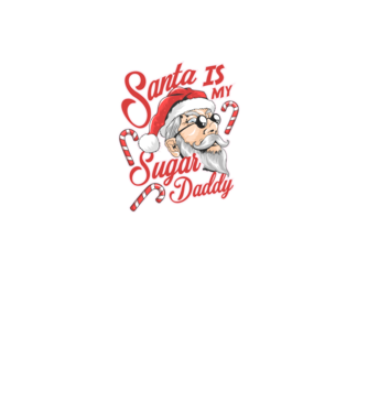 Santa is my sugar daddy model negru pe tricou