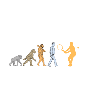 Tennis evolution model alb pe tricou