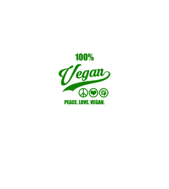 100% vegan model negru pe tricou