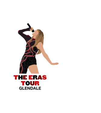 Taylor Swift The Eras Tour Glendale model alb pe tricou