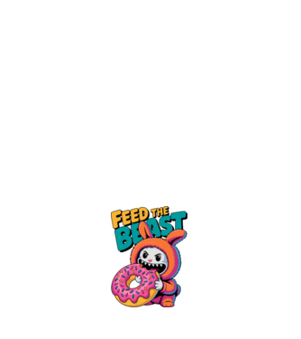 Feed the beast model alb pe tricou