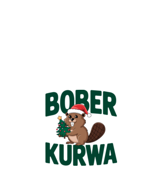 Bober kurwa xmas model alb pe tricou