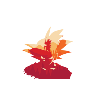 goku head model alb pe tricou