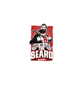 Have no fear the beard is here model alb pe tricou