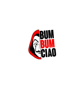 bumbum ciao money heist model alb/roșu pe tricou