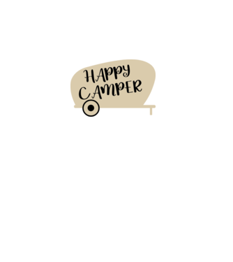 Happy camper text model negru pe tricou
