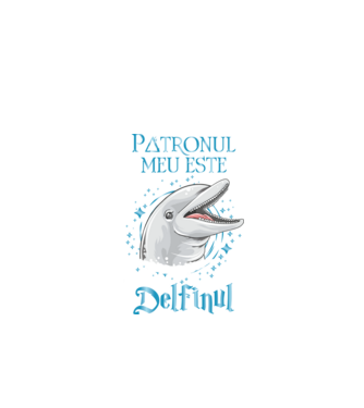 Patronul meu este DELFINUL model negru pe tricou