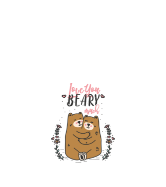 LoveU BEARY much model alb pe tricou