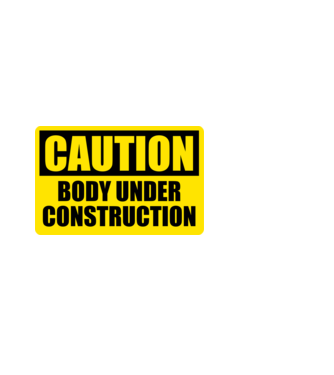 Caution Body Under Construction model negru pe tricou