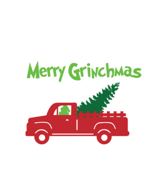 Grinchmas truck model alb pe tricou