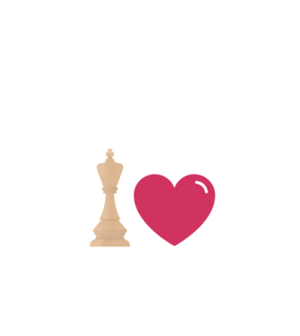 Love chess model negru pe tricou