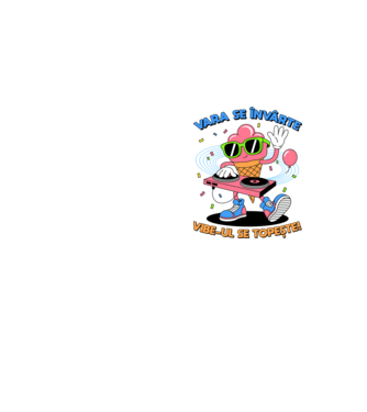 Vara se învârte model galben neon pe tricou