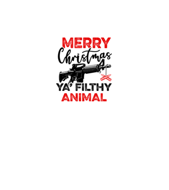 Merry Christmas Ya Filthy Animal model alb pe tricou