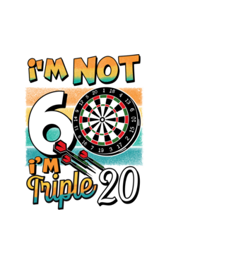 Darts Birthday 60 years old model alb pe tricou