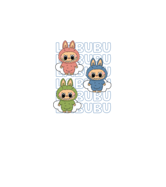LABUBU model negru pe tricou