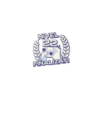 Nivel 22 finalizat! model negru pe tricou