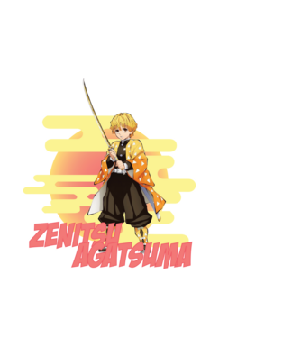 Demon Slayer  Zenitsu model albastru deschis pe tricou