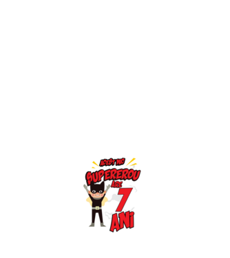Acest mic supererou are 7 ani model negru pe tricou
