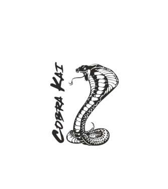 cobra kai black model alb pe tricou