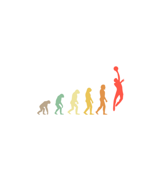Basketball evolution model alb pe tricou