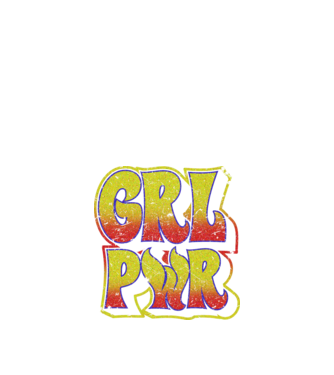 Girl Power retro model negru pe tricou