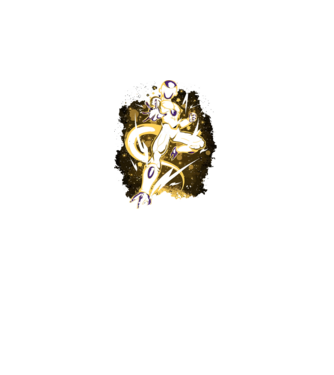 golden freeza dragonball model negru pe tricou