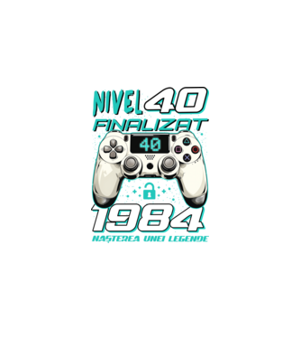 Nivel finalizat 40 1985 model negru pe tricou